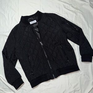 Calvin Klein Collection Black Quilted Bomber Jacket